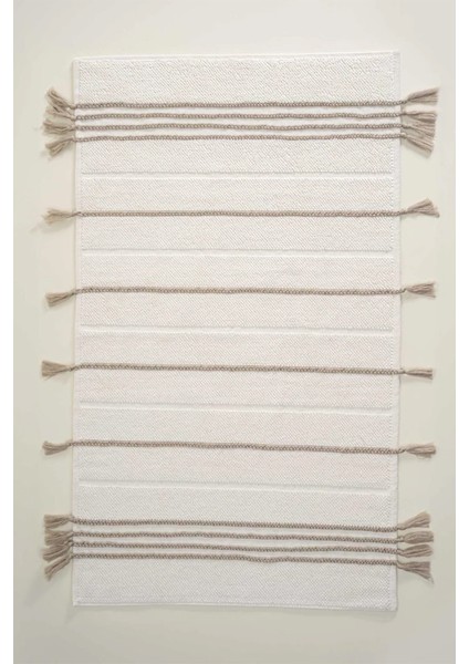 Karnella Krem Organik Pamuk Banyo Paspası 60 x 100 cm