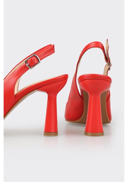 Kırmızı Deri Kadın Topuklu Ayakkabı fırsatları