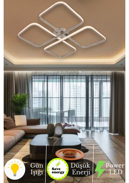 Novem Modern Plafonyer Ultra Süper Gün Işığı Ledli Avize Gün Işığı