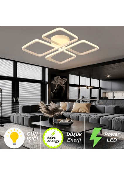 Novem Modern Plafonyer Ultra Süper Gün Işığı Ledli Avize Gün Işığı