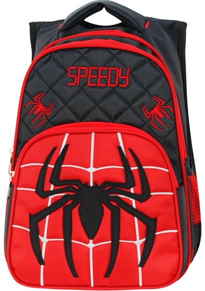 3 Bölmeli İlkokul Çantası ve Beslenme Çantası Speedy Kırmızı-Siyah 2018-1 modelleri