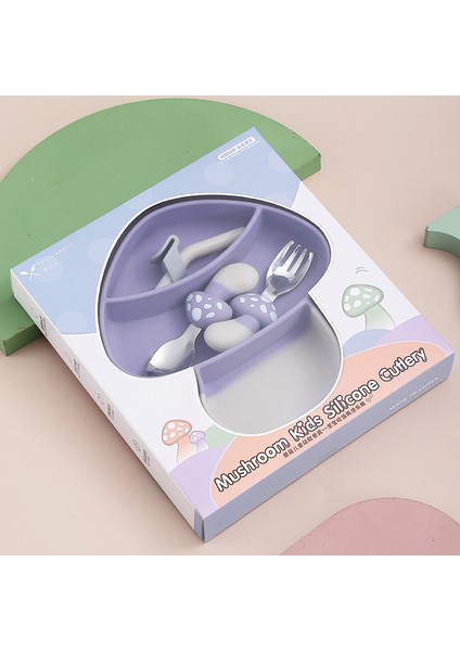 Gıda Sınıfı Silikon Bebek Tabağı Çatal Bıçak Takımı (Yurt Dışından)