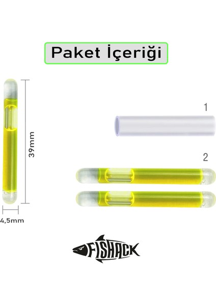 Fishack Jel Balıkçı Fosfor Çiftli 45*39MM 10'lu