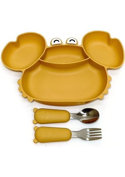 Gıda Sınıfı Silikon Bebek Tabağı Çatal Bıçak Takımı (Yurt Dışından)