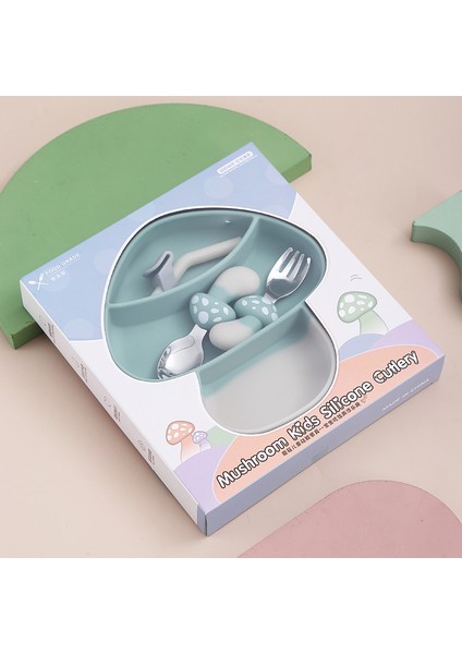 Gıda Sınıfı Silikon Bebek Tabağı Çatal Bıçak Takımı (Yurt Dışından)