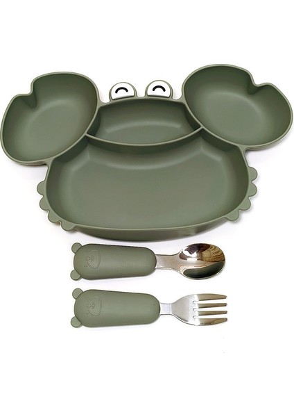Gıda Sınıfı Silikon Bebek Tabağı Çatal Bıçak Takımı (Yurt Dışından)