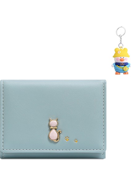 Sevimli Kitty Kısa Bayan Cüzdan Üç Katlı Anime Değişim Kart Tutucu Kart Tutucu (Yurt Dışından)