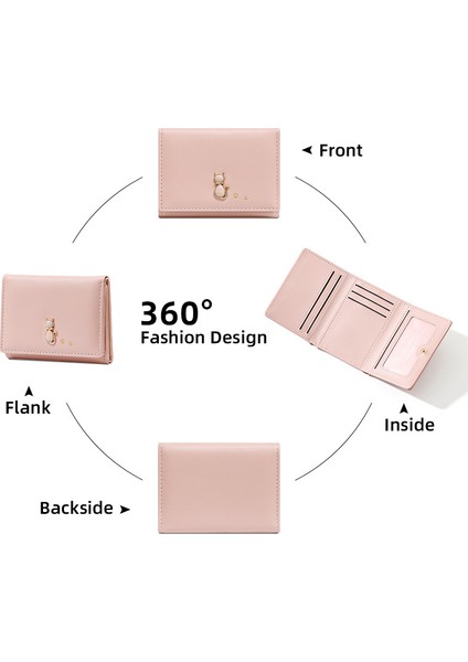 Sevimli Kitty Kısa Bayan Cüzdan Üç Katlı Anime Değişim Kart Tutucu Kart Tutucu (Yurt Dışından) modelleri