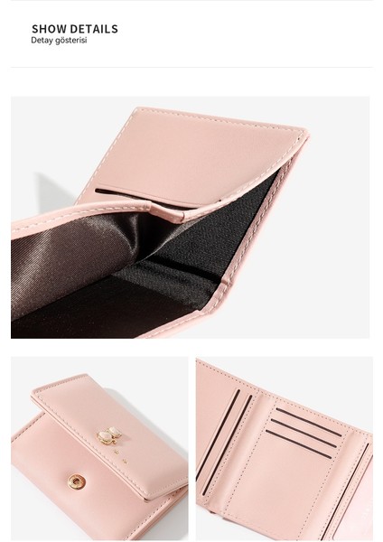 Sevimli Kitty Kısa Bayan Cüzdan Üç Katlı Anime Değişim Kart Tutucu Kart Tutucu (Yurt Dışından) indirimleri