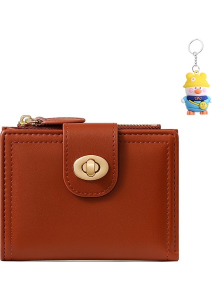 Kısa Iki Katlı Bayan Cüzdan Fermuar Çok Fonksiyonlu Kimlik Moda Para Cüzdan (Yurt Dışından)
