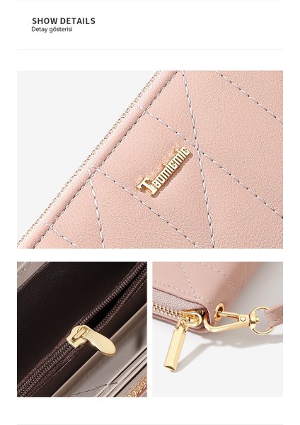 Moda Uzun Bayan Cüzdan Fermuarlı Büyük Kapasiteli Cüzdan Çoklu Kart Yuvası Kart Tutucu (Yurt Dışından) modelleri