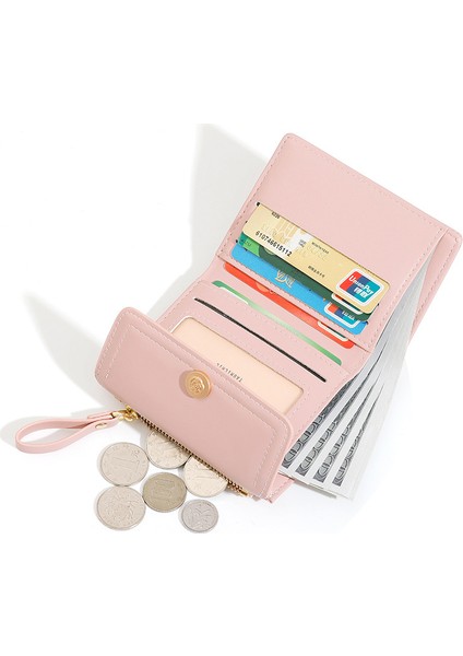 Kısa Moda Üç Katlı Bayan Katlanır Cüzdan Öğrenci Basit Para Cüzdan (Yurt Dışından) modelleri