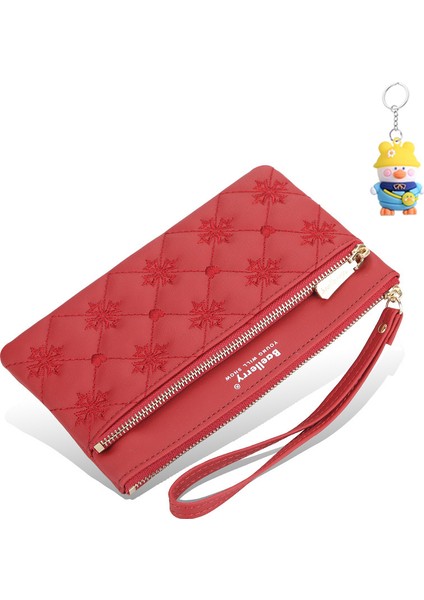 Bayan Cüzdan Uzun Işlemeli Büyük Kapasiteli Fermuarlı Clutch Moda Cüzdan Kart Tutucu (Yurt Dışından)