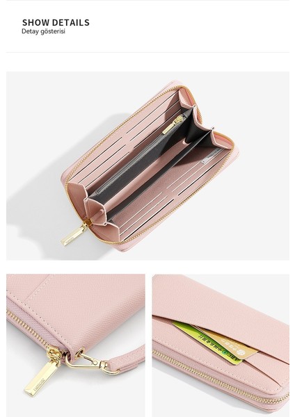 Büyük Kapasiteli Kart Tutucu Bayanlar Uzun Moda Niche Clutch Fermuarlı Cüzdan (Yurt Dışından)