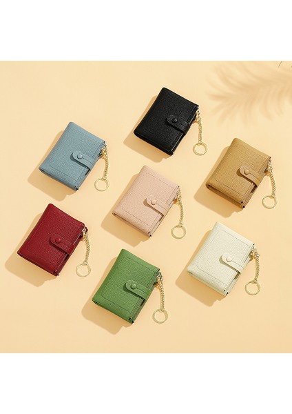 Büyük Kapasiteli Iki Katlı Bayanlar Kısa Cüzdan Fermuarlı Çoklu Kart Yuvası Değişiklik Tutucu Kart Tutucu (Yurt Dışından) fiyatları