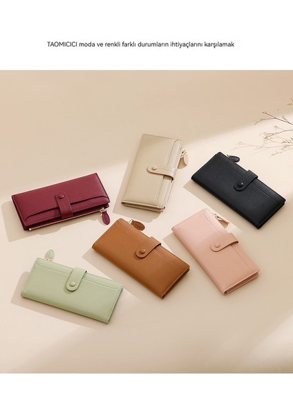 Moda Bayan Uzun Cüzdan Büyük Kapasiteli Iki Katlı Kredi Kartı Kartvizit Uzun Para Cüzdanı (Yurt Dışından) fiyatları