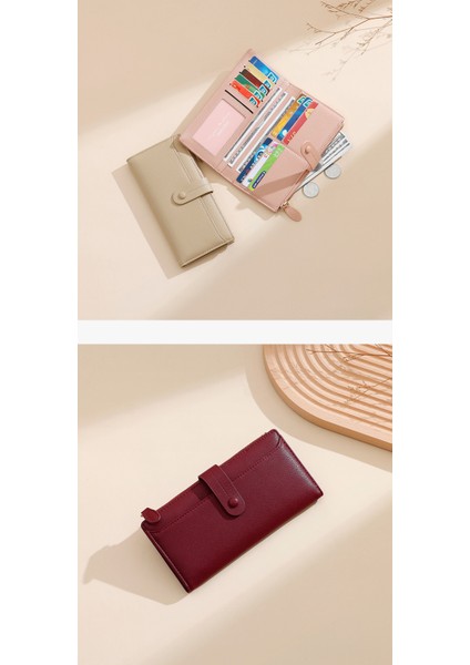 Moda Bayan Uzun Cüzdan Büyük Kapasiteli Iki Katlı Kredi Kartı Kartvizit Uzun Para Cüzdanı (Yurt Dışından) modelleri