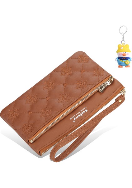 Bayan Cüzdan Uzun Işlemeli Büyük Kapasiteli Fermuarlı Clutch Moda Cüzdan Kart Tutucu (Yurt Dışından)