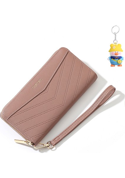 Bayanlar Uzun Cüzdan Büyük Kapasiteli Cep Telefonu Fermuarlı Clutch Cüzdan Kart Tutucu (Yurt Dışından)