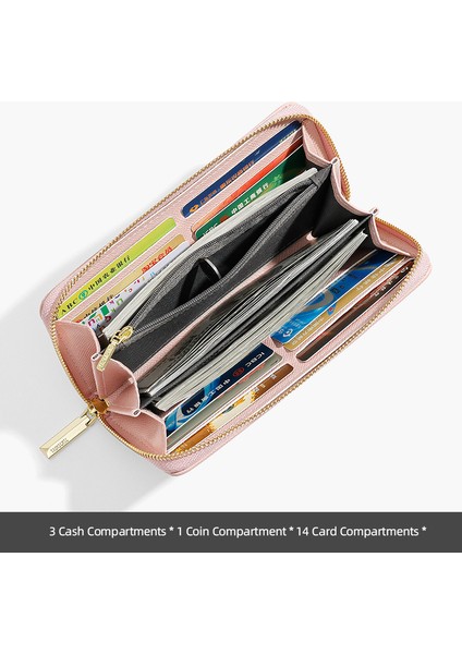 Büyük Kapasiteli Kart Tutucu Bayanlar Uzun Moda Niche Clutch Fermuarlı Cüzdan (Yurt Dışından)