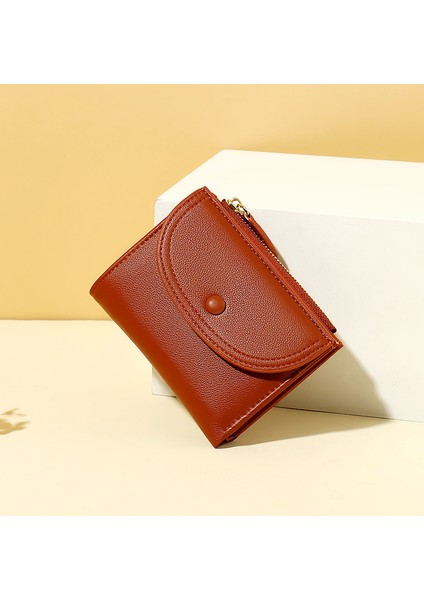 Moda Bayan Cüzdan Basit Fermuarlı Kart Tutucu Kısa Para Cüzdanı Kart Tutucu (Yurt Dışından) fırsatları
