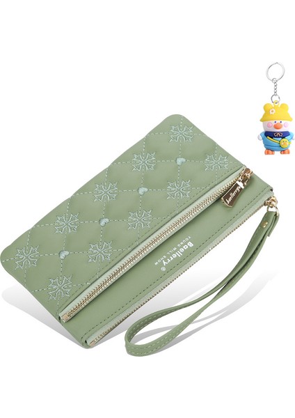 Bayan Cüzdan Uzun Işlemeli Büyük Kapasiteli Fermuarlı Clutch Moda Cüzdan Kart Tutucu (Yurt Dışından)