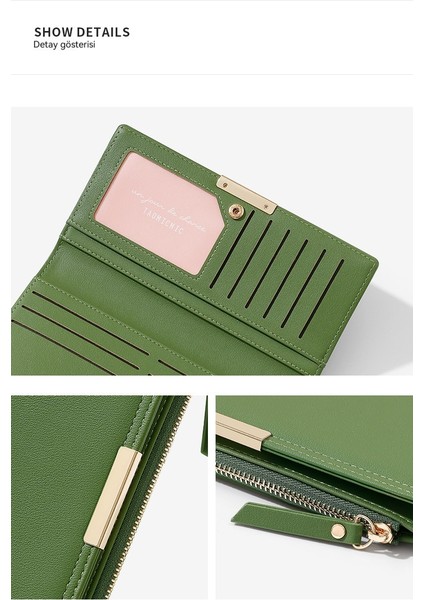 Kadın Cüzdan Uzun Iki Katlı Fermuarlı Cüzdan Büyük Kapasiteli Kart Yuvası Elli Gümüş Cüzdan (Yurt Dışından) fırsatları