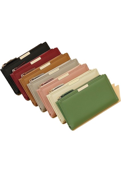 Kadın Cüzdan Uzun Iki Katlı Fermuarlı Cüzdan Büyük Kapasiteli Kart Yuvası Elli Gümüş Cüzdan (Yurt Dışından) indirimleri