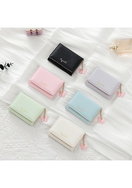 Kısa Bayan Cüzdan Üç Katlı Kelebek Kart Değişim Tutucu Kart Tutucu (Yurt Dışından) fiyatları