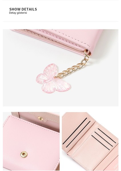 Kısa Bayan Cüzdan Üç Katlı Kelebek Kart Değişim Tutucu Kart Tutucu (Yurt Dışından) fırsatları