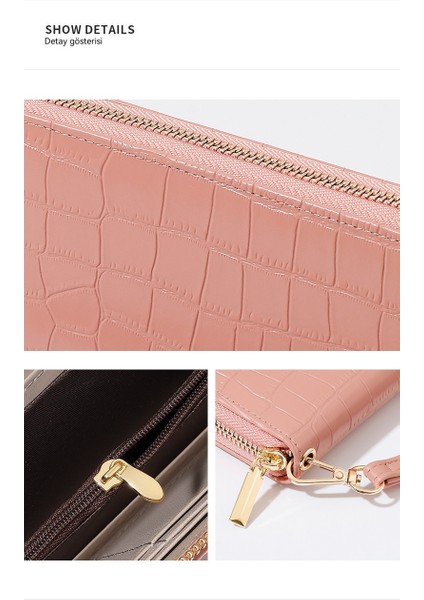 Bayan Cüzdan El Çantası Büyük Kapasiteli Uzun Fermuarlı Cüzdan Kart Tutucu (Yurt Dışından) fırsatları