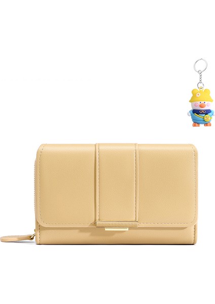 Bayan Cüzdan Basit Büyük Kapasiteli Çoklu Kart Yuvası Kart Tutucu Fermuarlı Para Cüzdanı (Yurt Dışından)