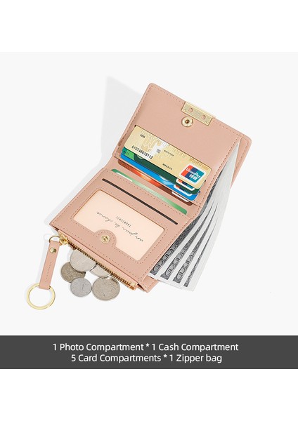Bayan Cüzdan Moda Çoklu Kart Yuvası Kısa Fermuarlı Değişim Kart Tutucu (Yurt Dışından) modelleri