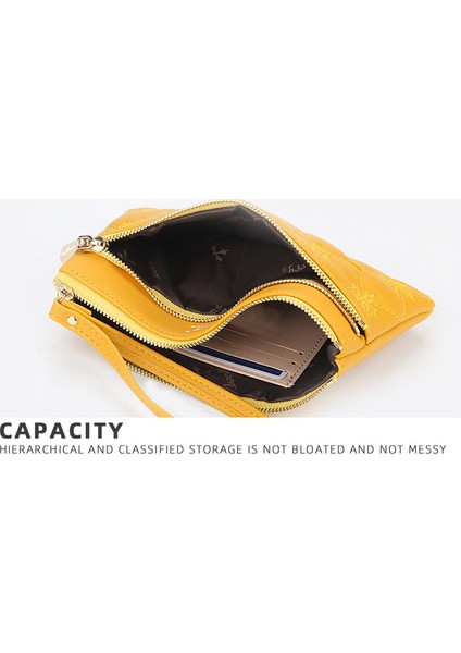 Bayan Cüzdan Uzun Işlemeli Büyük Kapasiteli Fermuarlı Clutch Moda Cüzdan Kart Tutucu (Yurt Dışından)