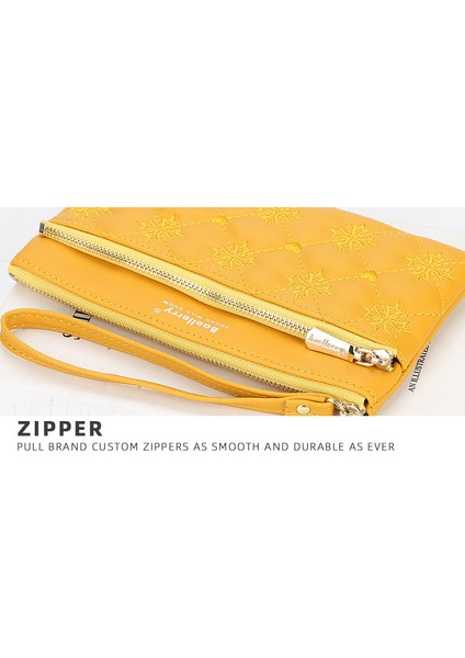 Bayan Cüzdan Uzun Işlemeli Büyük Kapasiteli Fermuarlı Clutch Moda Cüzdan Kart Tutucu (Yurt Dışından)