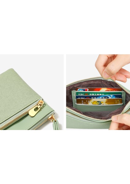 Cüzdan Bayanlar El Çantası Saklayabilir Seyahat Pasaportu Büyük Kapasiteli Cep Telefonu Para Kartı Taşınabilir Çift Fermuarlı Kozmetik (Yurt Dışından) modelleri