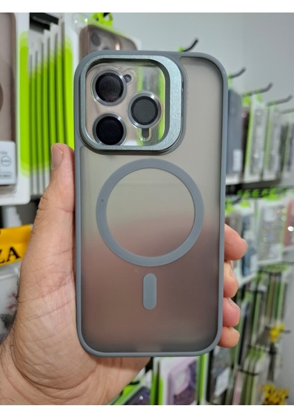 Apple iPhone 16 Pro Kamera Lens Koruma Hediyeli Magsafe Özellikli Standlı Mat Lüks Kılıf