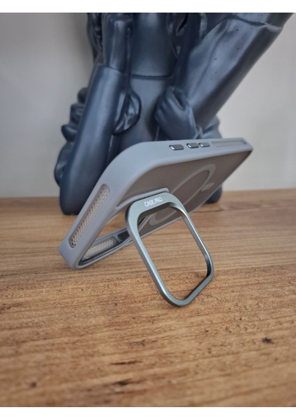 Apple iPhone 16 Pro Kamera Lens Koruma Hediyeli Magsafe Özellikli Standlı Mat Lüks Kılıf
