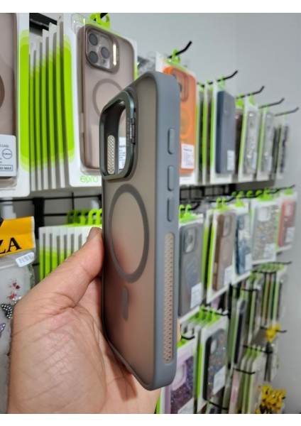 Apple iPhone 16 Pro Kamera Lens Koruma Hediyeli Magsafe Özellikli Standlı Mat Lüks Kılıf
