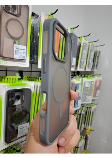 Apple iPhone 16 Pro Kamera Lens Koruma Hediyeli Magsafe Özellikli Standlı Mat Lüks Kılıf
