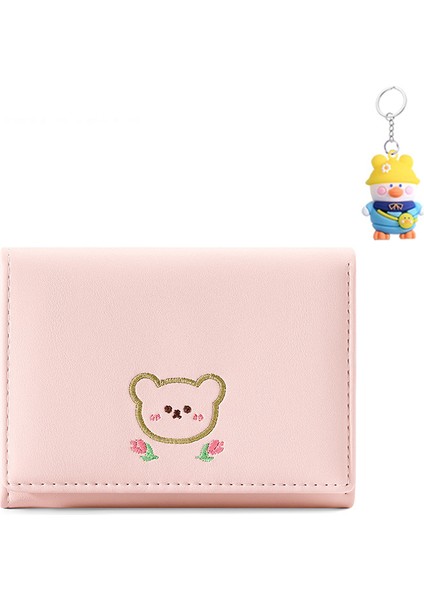 Cüzdan Bayan Küçük Katlanır Kısa Öğrenci Nakış Değişim Kart Tutucu Ince (Yurt Dışından)