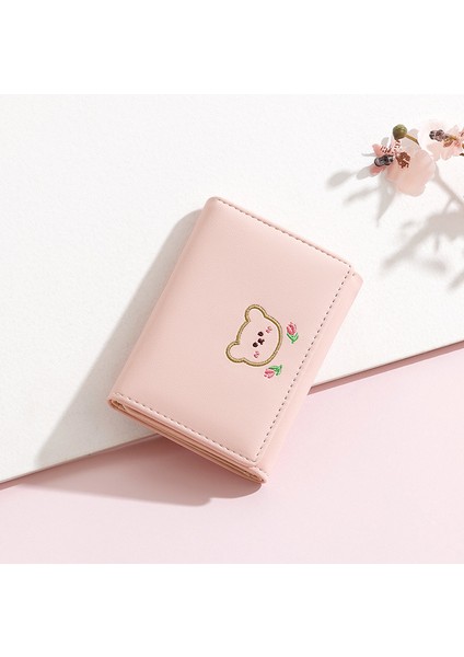 Cüzdan Bayan Küçük Katlanır Kısa Öğrenci Nakış Değişim Kart Tutucu Ince (Yurt Dışından) indirimleri