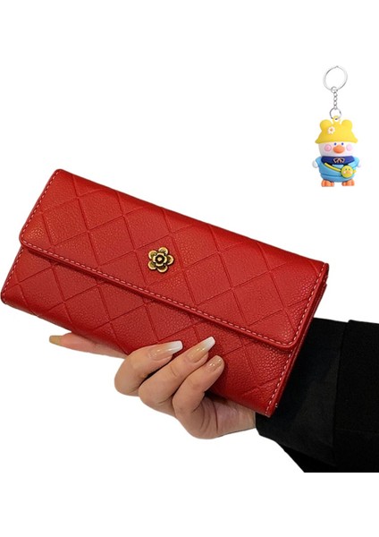 Uzun Cüzdan Kadın Para Cüzdanı Büyük Kapasiteli Üç Katlanır El Çantası Kadın (Yurt Dışından)