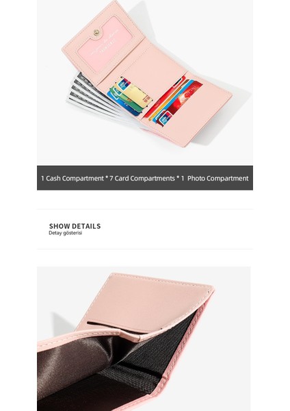 Kısa Basit Bayanlar Cüzdan Üç Katlı Sevimli Çiçek Baskılı Değişiklik Tutucu Kart Tutucu (Yurt Dışından) modelleri