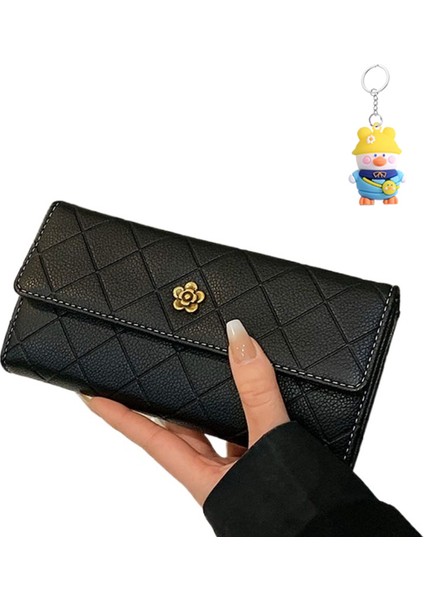 Uzun Cüzdan Kadın Para Cüzdanı Büyük Kapasiteli Üç Katlanır El Çantası Kadın (Yurt Dışından)