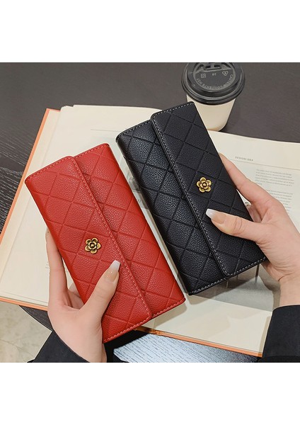 Uzun Cüzdan Kadın Para Cüzdanı Büyük Kapasiteli Üç Katlanır El Çantası Kadın (Yurt Dışından) fırsatları