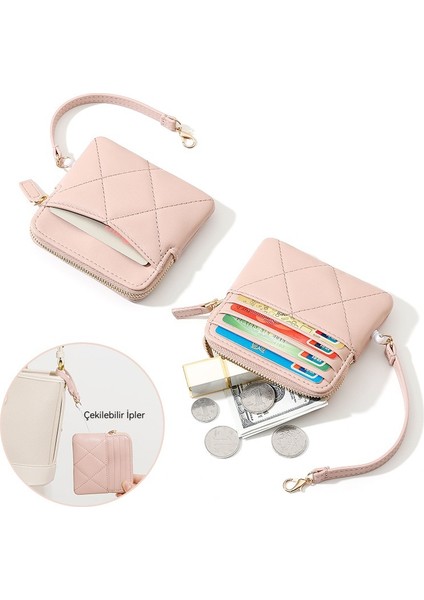 Mini Kart Tutucu Bayan Para Cüzdanı Gerilebilir Asılı Çanta Kart Sahibi Erişim Kontrolü Kredi Kartı Kılıfı Cüzdan (Yurt Dışından) fiyatları