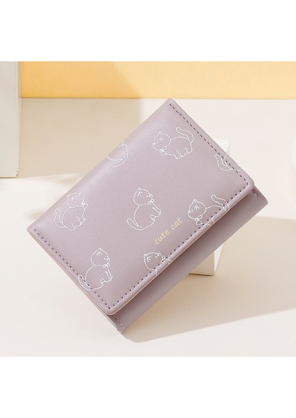 Sevimli Kitty Üç Katlı Bayan Cüzdan Kısa Katlanabilir Değişim Kart Tutucu (Yurt Dışından) indirimleri