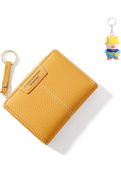 Cüzdan Çoklu Kart Yuvası Anahtarlık Para Cüzdanı Düz Renkli Kısa Bayan Cüzdanı (Yurt Dışından)
