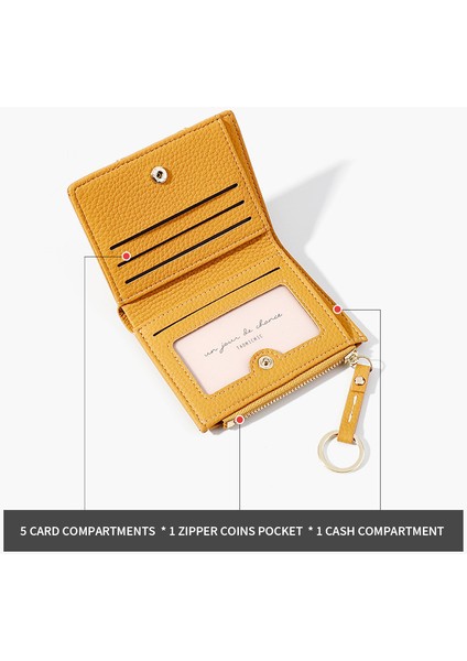 Cüzdan Çoklu Kart Yuvası Anahtarlık Para Cüzdanı Düz Renkli Kısa Bayan Cüzdanı (Yurt Dışından) fiyatları